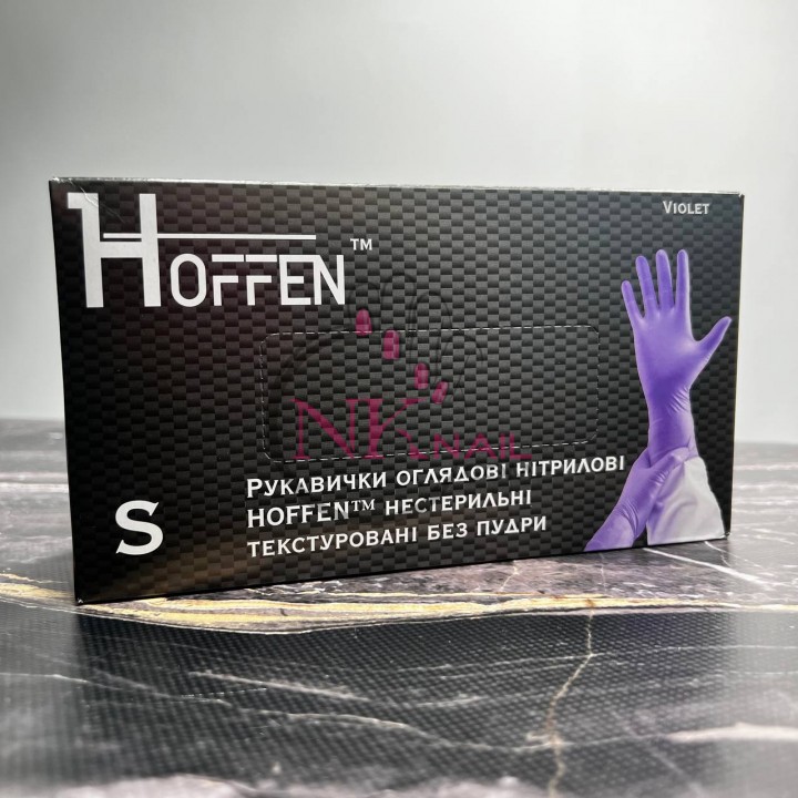 Рукавички Hoffen medical фіолетові, розмір S 50 пар